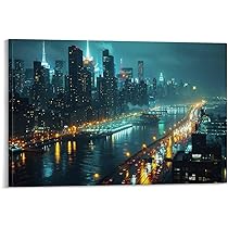 ニューヨーク 夜景 絵画 夜景写真 アメリカ エンパイア ステート ビル頂上からの